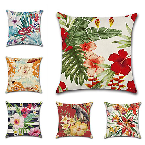 6 pcs Cotton / Linen Pillow Cover, Flower / Floral Leaf Leisure Pastoral Throw Pillow
6 pcs Cotton / Linen Pillow Cover, Flower / Floral Leaf Leisure Pastoral Throw Pillow