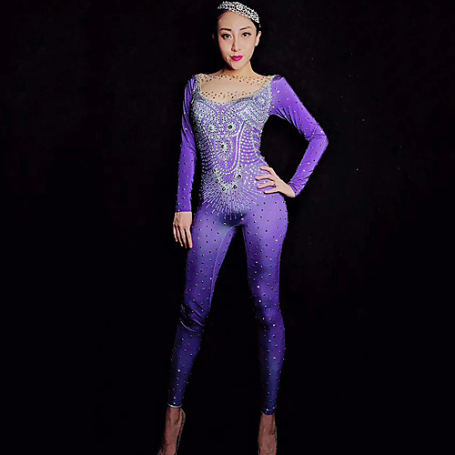 Exotic Dancewear Nightclub Jumpsuits / Club Costume Women's Performance Spandex Split Joint / Crystals / Rhinestones Long Sleeve Leotard / Onesie
Exotic Dancewear Nightclub Jumpsuits / Club Costume Women's Performance Spandex Split Joint / Crystals / Rhinestones Long Sleeve Leotard / Onesie