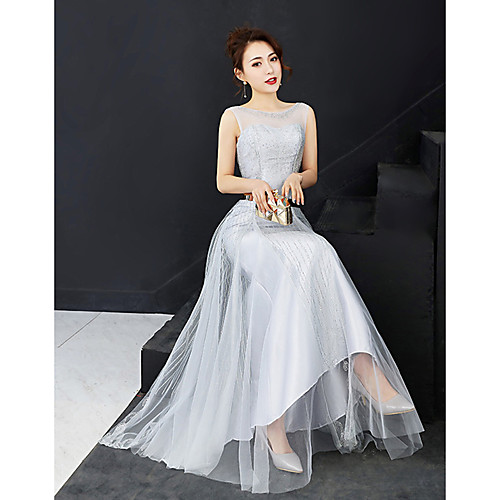 A-Line Bateau Neck Floor Length Tulle Bridesmaid Dress with Sequin by LAN TING Express
A-Line Bateau Neck Floor Length Tulle Bridesmaid Dress with Sequin by LAN TING Express