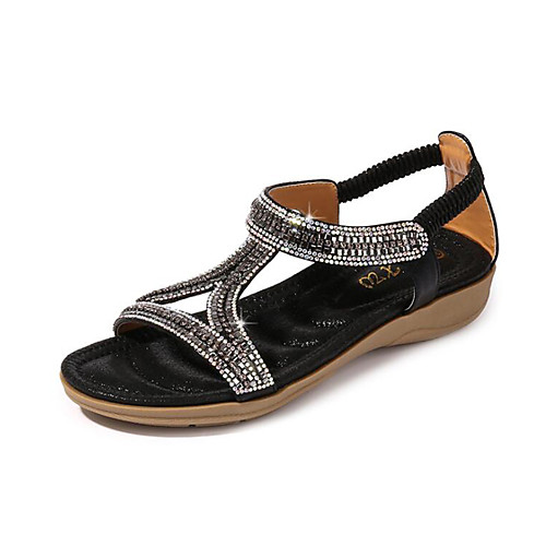 Women's PU(Polyurethane) Summer Sweet Sandals Flat Heel Open Toe Rhinestone Black / Silver / Pink
Women's PU(Polyurethane) Summer Sweet Sandals Flat Heel Open Toe Rhinestone Black / Silver / Pink