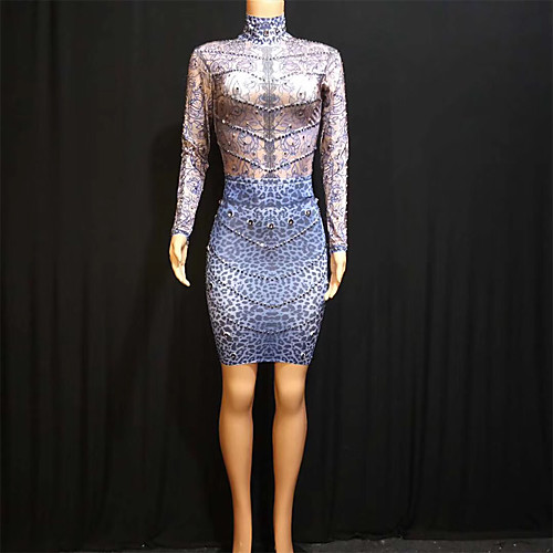 Exotic Dancewear Nightclub Jumpsuits / Club Costume Women's Performance Spandex Split Joint / Crystals / Rhinestones Long Sleeve Dress
Exotic Dancewear Nightclub Jumpsuits / Club Costume Women's Performance Spandex Split Joint / Crystals / Rhinestones Long Sleeve Dress