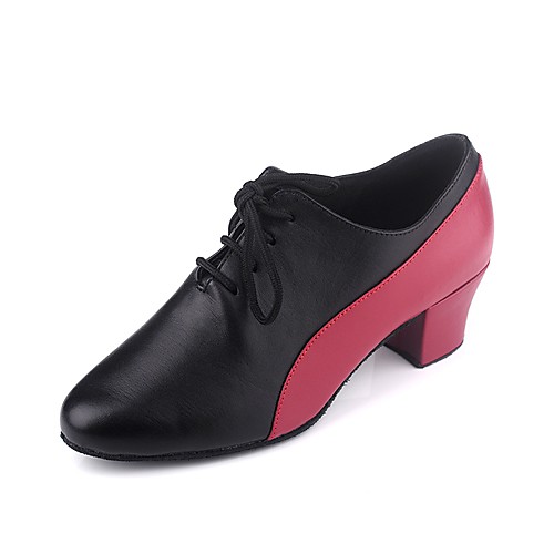 Women's Dance Shoes Leather Jazz Shoes Splicing Heel Thick Heel Customizable Black / Red / Performance
Women's Dance Shoes Leather Jazz Shoes Splicing Heel Thick Heel Customizable Black / Red / Performance