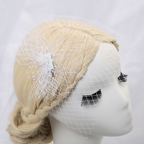 Net Fascinators / Headdress / Hair Accessory with Imitation Pearl 1 pc Wedding / Special Occasion / Birthday Headpiece
Net Fascinators / Headdress / Hair Accessory with Imitation Pearl 1 pc Wedding / Special Occasion / Birthday Headpiece