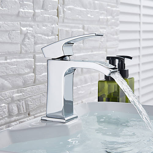 Bathroom Sink Faucet - Waterfall Chrome / Nickel Brushed / Painted Finishes Deck Mounted Single Handle One HoleBath Taps
Bathroom Sink Faucet - Waterfall Chrome / Nickel Brushed / Painted Finishes Deck Mounted Single Handle One HoleBath Taps