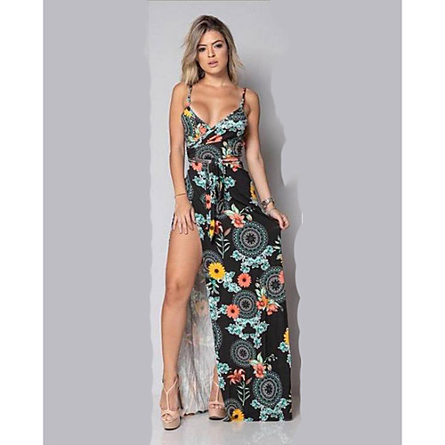 Women's Elegant Maxi Swing Dress - Floral Split Fashion Print Strap Spring Black White Blue S M L XL
Women's Elegant Maxi Swing Dress - Floral Split Fashion Print Strap Spring Black White Blue S M L XL