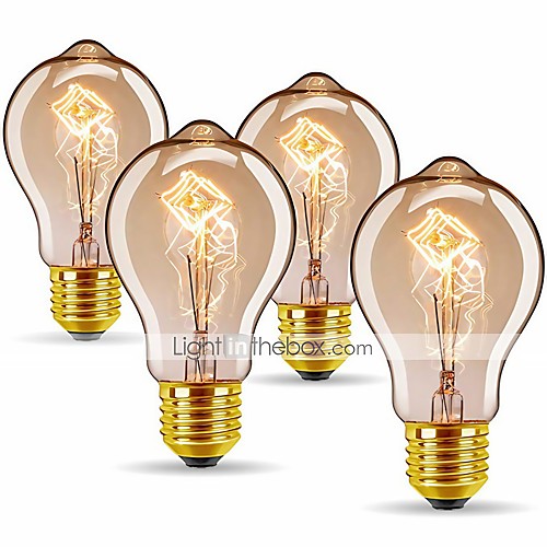 4шт 40 W E26 / E27 A60(A19) Тёплый белый 2300 k Ретро / Диммируемая / Декоративная Лампа накаливания Vintage Эдисон лампочка 220-240 V
4шт 40 W E26 / E27 A60(A19) Тёплый белый 2300 k Ретро / Диммируемая / Декоративная Лампа накаливания Vintage Эдисон лампочка 220-240 V