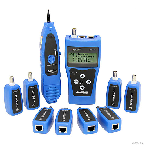 NF-388 multifunction network cable tester lan RJ45 RJ11 USB BNC cable tester with 8 remotes
NF-388 multifunction network cable tester lan RJ45 RJ11 USB BNC cable tester with 8 remotes