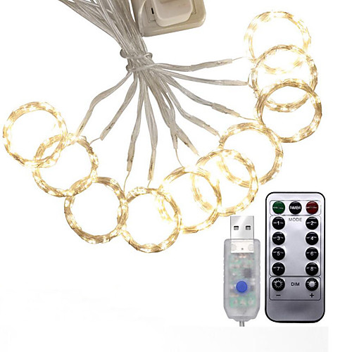 

3M Гирлянды 300 светодиоды Тёплый белый Для вечеринок / Декоративная / Праздник 5 V / Работает от USB 1 комплект