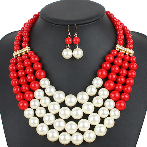 Women's Necklace Earrings Pearl Necklace Geometrical U Shape Simple Sweet Fashion Cute Elegant Imitation Pearl Earrings Jewelry Rose Red / Red / Blue For Wedding Party Daily Club Festival 1 set
Women's Necklace Earrings Pearl Necklace Geometrical U Shape Simple Sweet Fashion Cute Elegant Imitation Pearl Earrings Jewelry Rose Red / Red / Blue For Wedding Party Daily Club Festival 1 set