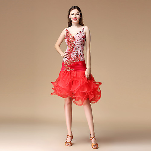 Latin Dance Dresses Women's Performance Polyester Taffeta Pattern / Print / Wave-like Sleeveless Dress
Latin Dance Dresses Women's Performance Polyester Taffeta Pattern / Print / Wave-like Sleeveless Dress