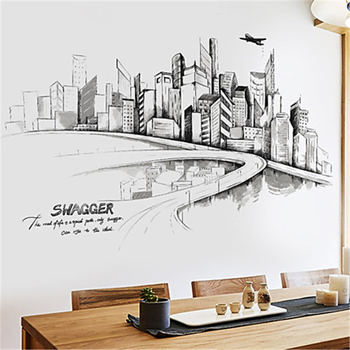 Large living room bedroom decorations stickers fashion three-dimensional black and white hand-painted sketch city urban building wall stickers
Large living room bedroom decorations stickers fashion three-dimensional black and white hand-painted sketch city urban building wall stickers