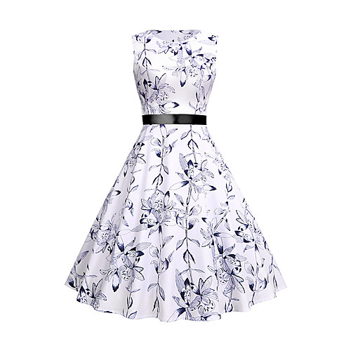 Women's Vintage Elegant A Line Sheath Swing Dress - Floral Bow Print White L XL XXL
Women's Vintage Elegant A Line Sheath Swing Dress - Floral Bow Print White L XL XXL