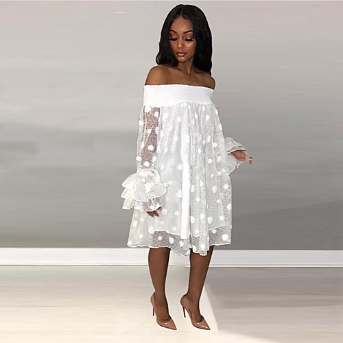 Women's Street chic Elegant Shift Dress - Solid Colored Mesh Patchwork White XL XXL XXXL
Women's Street chic Elegant Shift Dress - Solid Colored Mesh Patchwork White XL XXL XXXL