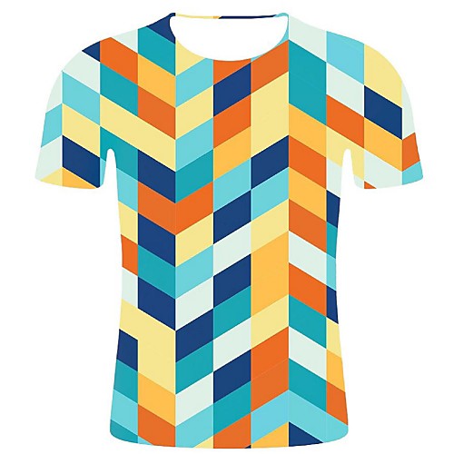 Men's Plus Size Cotton T-shirt - Geometric / 3D / Graphic Print Round Neck Rainbow XXL
Men's Plus Size Cotton T-shirt - Geometric / 3D / Graphic Print Round Neck Rainbow XXL