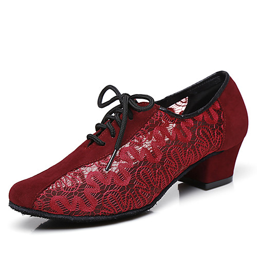 Women's Dance Shoes Lace Jazz Shoes Lace Heel Thick Heel Customizable Black / Brown / Red / Performance
Women's Dance Shoes Lace Jazz Shoes Lace Heel Thick Heel Customizable Black / Brown / Red / Performance