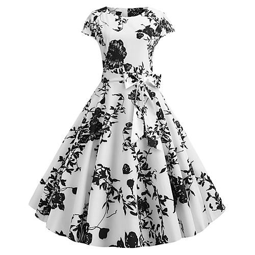 Women's Vintage Sheath Dress - Floral Print White Blushing Pink Light Blue L XL XXL
Women's Vintage Sheath Dress - Floral Print White Blushing Pink Light Blue L XL XXL
