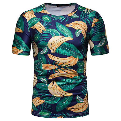 Men's EU / US Size Cotton T-shirt - Floral / Color Block / Graphic Patchwork / Print Round Neck Green L
Men's EU / US Size Cotton T-shirt - Floral / Color Block / Graphic Patchwork / Print Round Neck Green L