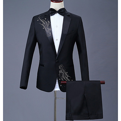 Men's Plus Size Suits, Geometric Shirt Collar Polyester Black / Red / Purple / Slim
Men's Plus Size Suits, Geometric Shirt Collar Polyester Black / Red / Purple / Slim