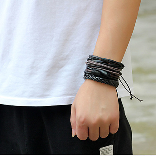 Men's Loom Bracelet Braided Weave Stylish Leather Bracelet Jewelry Black For Party Daily
Men's Loom Bracelet Braided Weave Stylish Leather Bracelet Jewelry Black For Party Daily