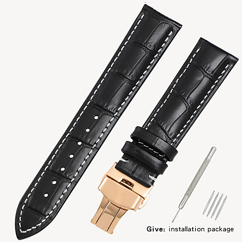 Black watch with crocodile leather strap Men and women butterfly buckle for Armani Tianwang Tissot dw Citizen 16/18/19/20/21/22mm
Black watch with crocodile leather strap Men and women butterfly buckle for Armani Tianwang Tissot dw Citizen 16/18/19/20/21/22mm