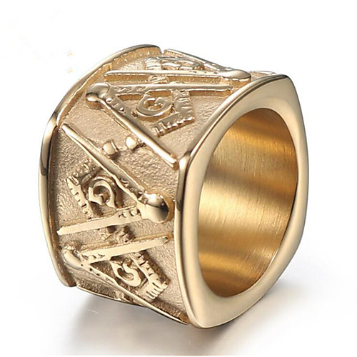 

Men's Vintage Style Ring Titanium Steel Joy Stylish Ring Jewelry Gold / Gold / Black For Gift Daily 8 / 9 / 10 / 11 / 12
