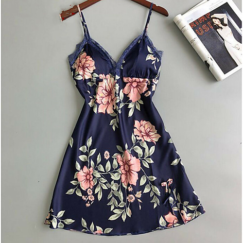 Women's Sexy Babydoll & Slips / Satin & Silk Nightwear - Print Floral Blue Black Blushing Pink M L XL / Strap
Women's Sexy Babydoll & Slips / Satin & Silk Nightwear - Print Floral Blue Black Blushing Pink M L XL / Strap