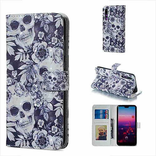 

Case For Huawei P20 lite / Huawei P30 Pro Wallet / Card Holder / with Stand Full Body Cases Skull Hard PU Leather for Huawei P20 Pro / Huawei P20 lite / Huawei P30