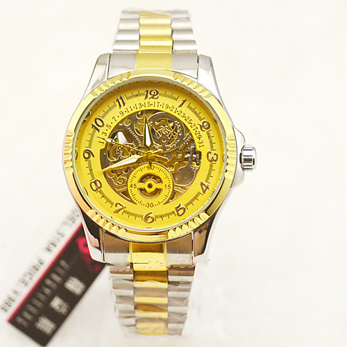 Men's Mechanical Watch Mechanical manual-winding Stainless Steel Silver Casual Watch Analog Casual Skeleton - Golden
Men's Mechanical Watch Mechanical manual-winding Stainless Steel Silver Casual Watch Analog Casual Skeleton - Golden