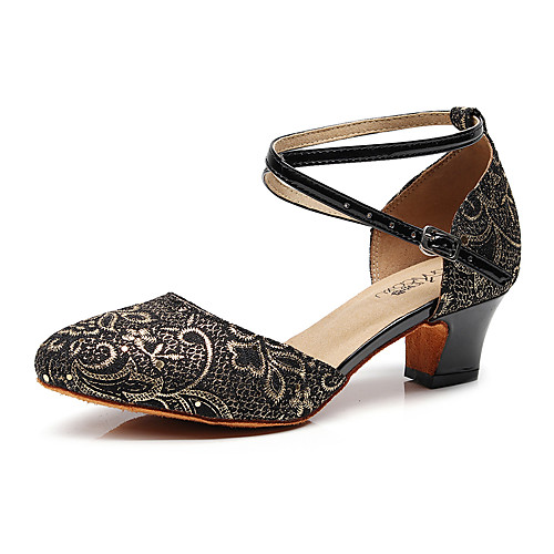 Women's Dance Shoes Faux Leather Modern Shoes Lace Heel Thick Heel Customizable Black / Gold / Red / Performance / Practice
Women's Dance Shoes Faux Leather Modern Shoes Lace Heel Thick Heel Customizable Black / Gold / Red / Performance / Practice