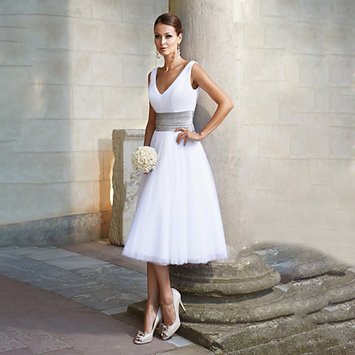 A-Line V Neck Tea Length Chiffon Elegant Cocktail Party / Wedding Party Dress 2020 with Sash / Ribbon
A-Line V Neck Tea Length Chiffon Elegant Cocktail Party / Wedding Party Dress 2020 with Sash / Ribbon