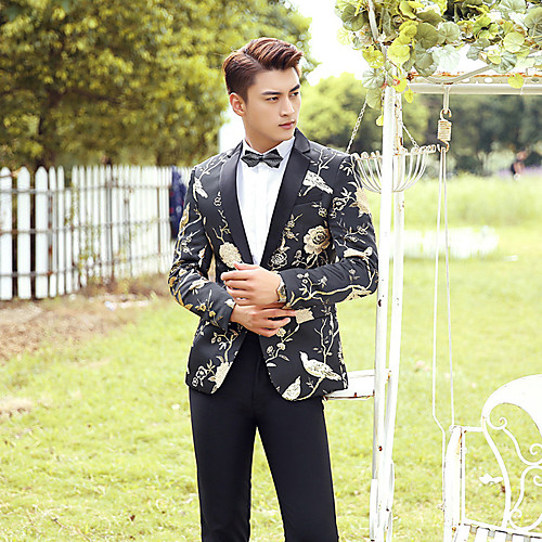 Black Patterned Tailored Fit Polyester Suit - Notch Single Breasted One-button
Black Patterned Tailored Fit Polyester Suit - Notch Single Breasted One-button