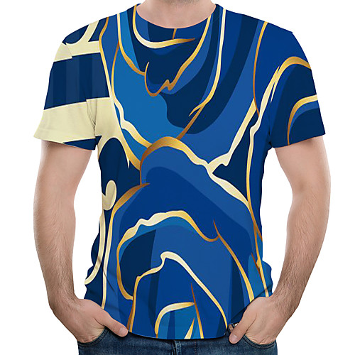 Men's Daily Wear Holiday EU / US Size T-shirt - Color Block / 3D / Graphic Print Round Neck Blue / Short Sleeve
Men's Daily Wear Holiday EU / US Size T-shirt - Color Block / 3D / Graphic Print Round Neck Blue / Short Sleeve
