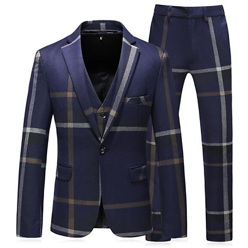 Dark Navy Striped Tailored Fit Polyester Suit - Notch Single Breasted One-button
Dark Navy Striped Tailored Fit Polyester Suit - Notch Single Breasted One-button