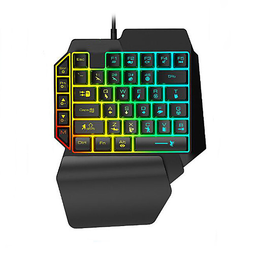 

LITBest K15 USB Wired Gaming Keyboard Mini Size Gaming Multicolor Backlit 35 pcs Keys