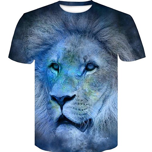 Men's Plus Size Cotton Slim T-shirt - 3D / Animal Print Round Neck Blue XXL
Men's Plus Size Cotton Slim T-shirt - 3D / Animal Print Round Neck Blue XXL