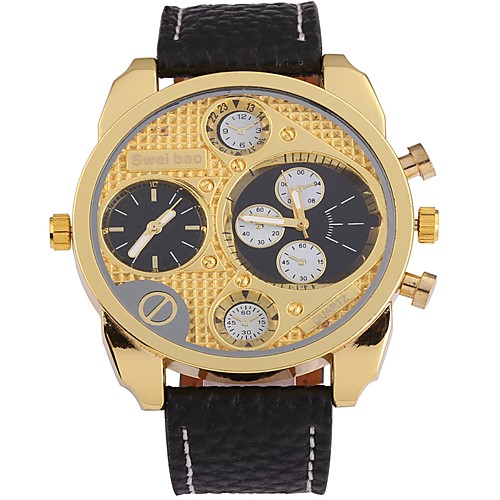 SHI WEI BAO Men's Sport Watch Military Watch Quartz Leather Black Dual Time Zones Casual Watch Analog Vintage Fashion - White Black One Year Battery Life
SHI WEI BAO Men's Sport Watch Military Watch Quartz Leather Black Dual Time Zones Casual Watch Analog Vintage Fashion - White Black One Year Battery Life
