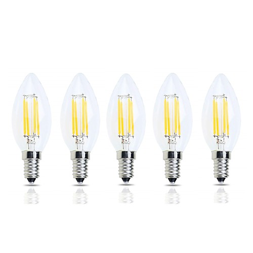5pcs 4 W LED Filament Bulbs 400 lm E14 C35 4 LED Beads High Power LED Decorative Warm White Cold White 220-240 V
5pcs 4 W LED Filament Bulbs 400 lm E14 C35 4 LED Beads High Power LED Decorative Warm White Cold White 220-240 V