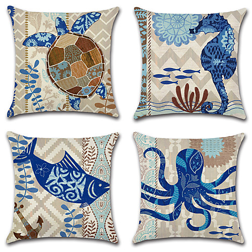 4 pcs Cotton / Linen Pillow Cover, Animal Nautical Vintage Mediterranean Throw Pillow
4 pcs Cotton / Linen Pillow Cover, Animal Nautical Vintage Mediterranean Throw Pillow