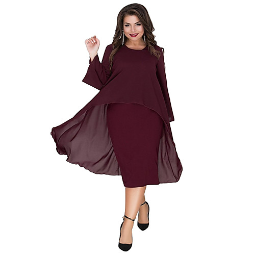 Women's Elegant Sheath Dress - Solid Colored Layered Patchwork Blue Wine Royal Blue XXXXL XXXXXL XXXXXXL
Women's Elegant Sheath Dress - Solid Colored Layered Patchwork Blue Wine Royal Blue XXXXL XXXXXL XXXXXXL