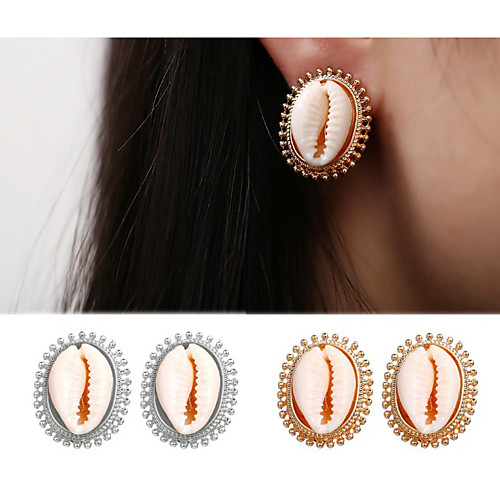 Women's White Classic Stud Earrings Shell Earrings Lucky Artistic Natural Fashion Jewelry Gold / Silver For Graduation Engagement Gift Street Festival 1 Pair
Women's White Classic Stud Earrings Shell Earrings Lucky Artistic Natural Fashion Jewelry Gold / Silver For Graduation Engagement Gift Street Festival 1 Pair