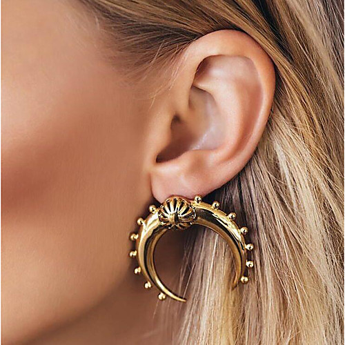 Women's Retro Stud Earrings Earrings Moon Simple Classic Vintage European Jewelry Gold / Silver For Daily Carnival Street Work 1 Pair
Women's Retro Stud Earrings Earrings Moon Simple Classic Vintage European Jewelry Gold / Silver For Daily Carnival Street Work 1 Pair