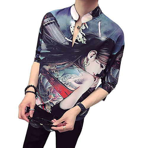 Men's Going out Casual / Daily Street chic / Elegant Shirt - Cartoon Print Standing Collar Black XL
Men's Going out Casual / Daily Street chic / Elegant Shirt - Cartoon Print Standing Collar Black XL