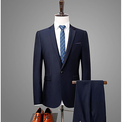 Navy Blue Solid Colored Tailored Fit Cotton Suit - Notch Single Breasted One-button
Navy Blue Solid Colored Tailored Fit Cotton Suit - Notch Single Breasted One-button