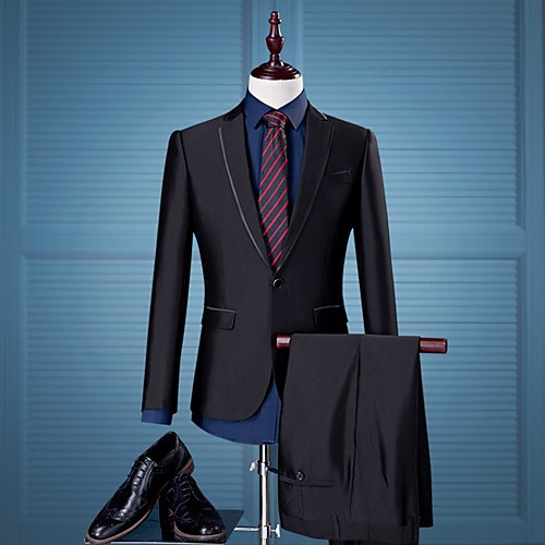 Black / Gray Solid Colored Slim Fit Polyester Suit - Notch Single Breasted One-button
Black / Gray Solid Colored Slim Fit Polyester Suit - Notch Single Breasted One-button