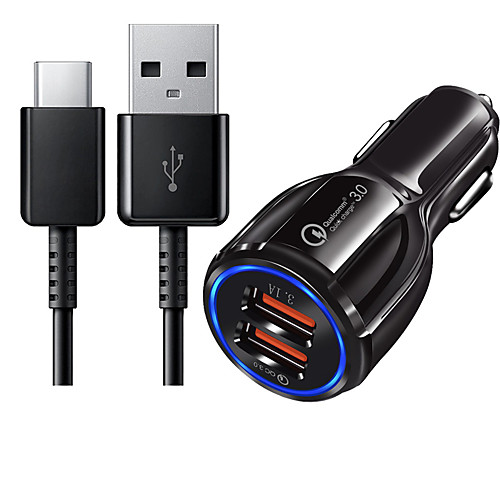 

Car Charger 2 USB Ports for 5 V with 1.2m Type C Cable