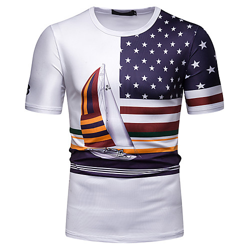 Men's EU / US Size Cotton T-shirt - Floral / Color Block / Graphic Patchwork / Print Round Neck White L
Men's EU / US Size Cotton T-shirt - Floral / Color Block / Graphic Patchwork / Print Round Neck White L