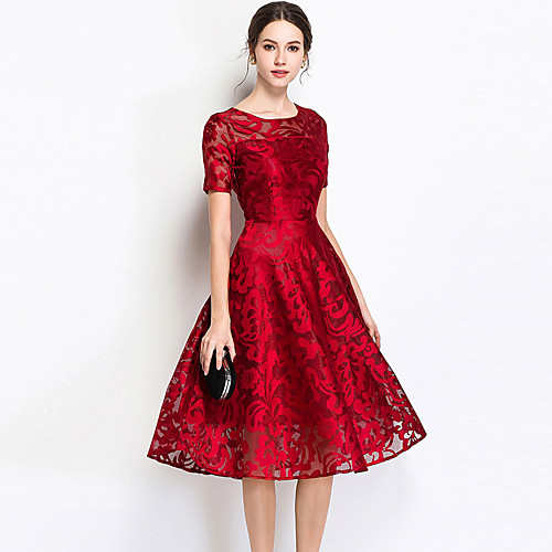 Women's Sophisticated A Line Dress - Solid Colored Cut Out Embroidered Blue Black Wine XXXL XXXXL XXXXXL
Women's Sophisticated A Line Dress - Solid Colored Cut Out Embroidered Blue Black Wine XXXL XXXXL XXXXXL