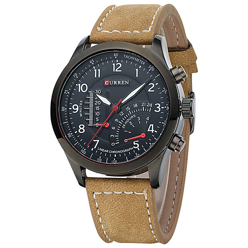 CURREN Men's Sport Watch Japanese Japanese Quartz Quilted PU Leather Brown / Khaki 30 m Water Resistant / Waterproof Casual Watch Analog Fashion - Coffee Brown Khaki
CURREN Men's Sport Watch Japanese Japanese Quartz Quilted PU Leather Brown / Khaki 30 m Water Resistant / Waterproof Casual Watch Analog Fashion - Coffee Brown Khaki