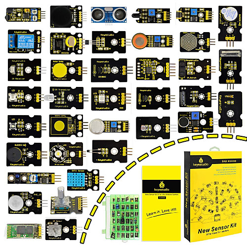Keyestudio37 in 1 Sensor Kit for Arduino Programming Education (37pcs Sensors)37 ProjectsPDFVideo
Keyestudio37 in 1 Sensor Kit for Arduino Programming Education (37pcs Sensors)37 ProjectsPDFVideo