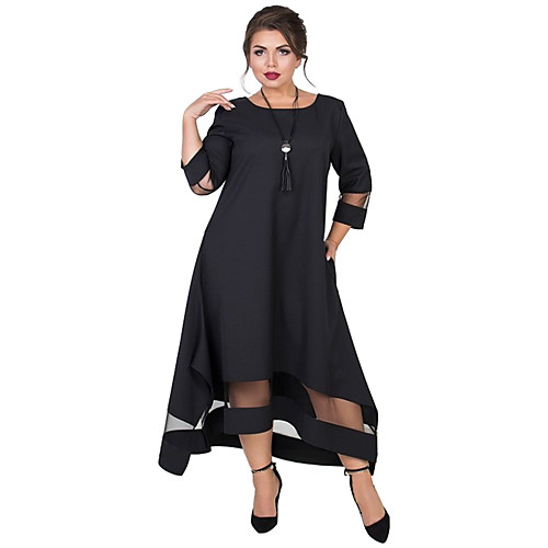 Women's Basic Elegant Swing Dress - Solid Colored Mesh Patchwork Green Black Purple XXXXL XXXXXL XXXXXXL
Women's Basic Elegant Swing Dress - Solid Colored Mesh Patchwork Green Black Purple XXXXL XXXXXL XXXXXXL